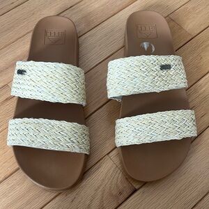 Reef Woven Sandals Slides Casual Comfort Slip On Shoes Neutral Size 8